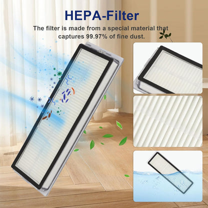 15 PCS Accessories Kit for Dreame L20 Ultra/ L30 Ultra Robot Vacuum Cleaner, Replacement Parts Main Brush, Side Brush, Washable Filter, Mop pads, Dust Bag