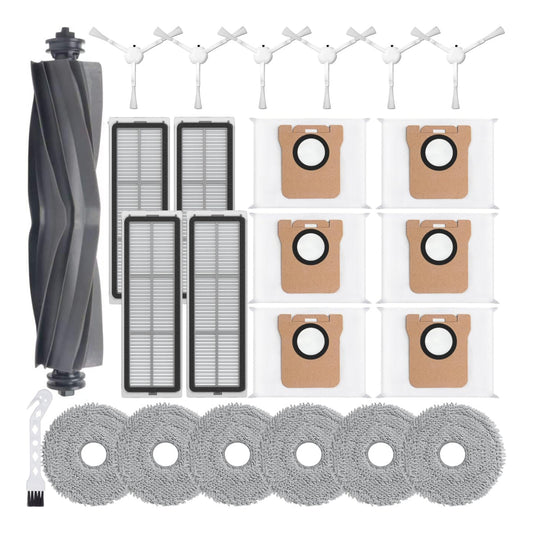 23Pcs Replacement Parts for Dreame L10S Ultra/Dreame L10s Ultra【Not for L10s Pro Ultra Heat】 Vacuum Cleaner Accessories Kit,1 Main Brush,4 HEPA Filters,6 Mop Pads,6 Dust Bags,6 Side Brushes
