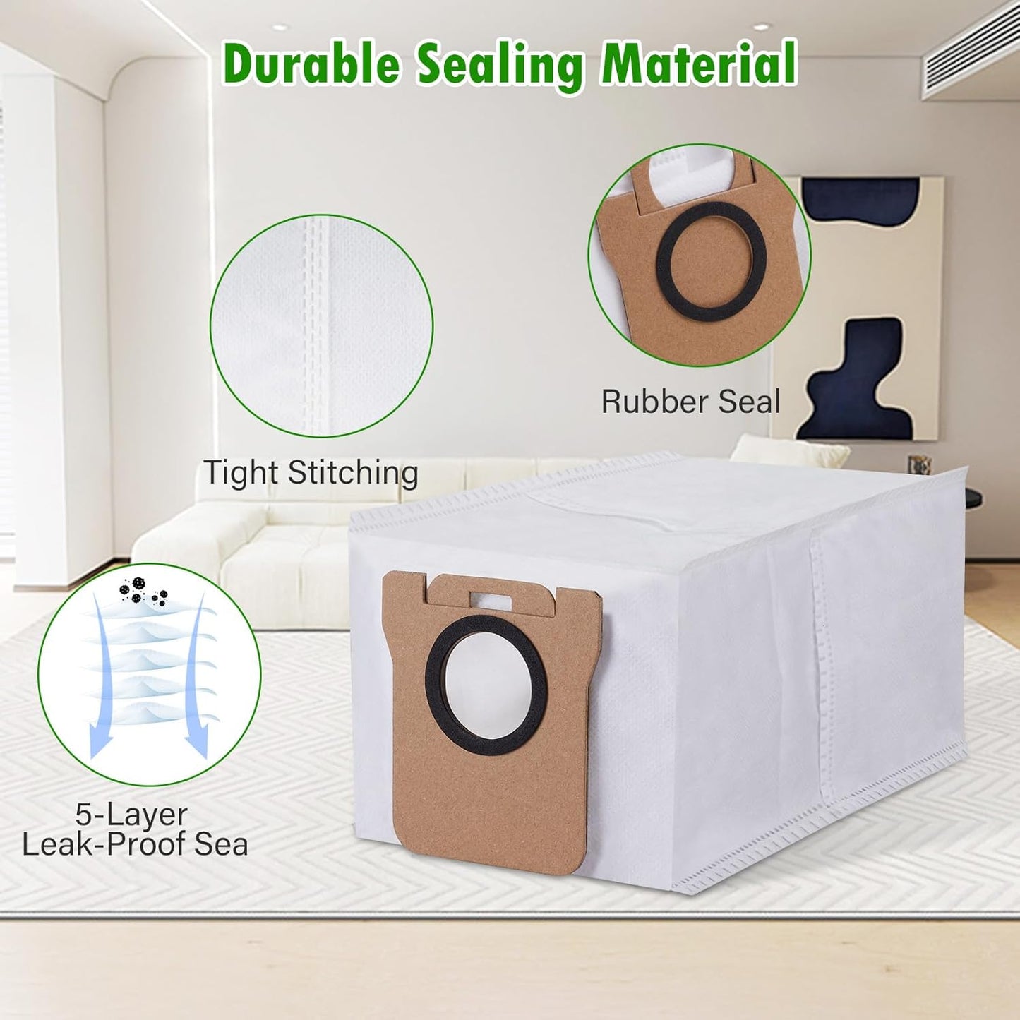 24 Pack Replacement Accessories for Dreame L20 / L30 Ultra Robot Vacuum，1 Main Brush 4 HEPA Filters 6 Side brushes 6 Mop Pads 6 Dust Bags 1 Cleaning Brush