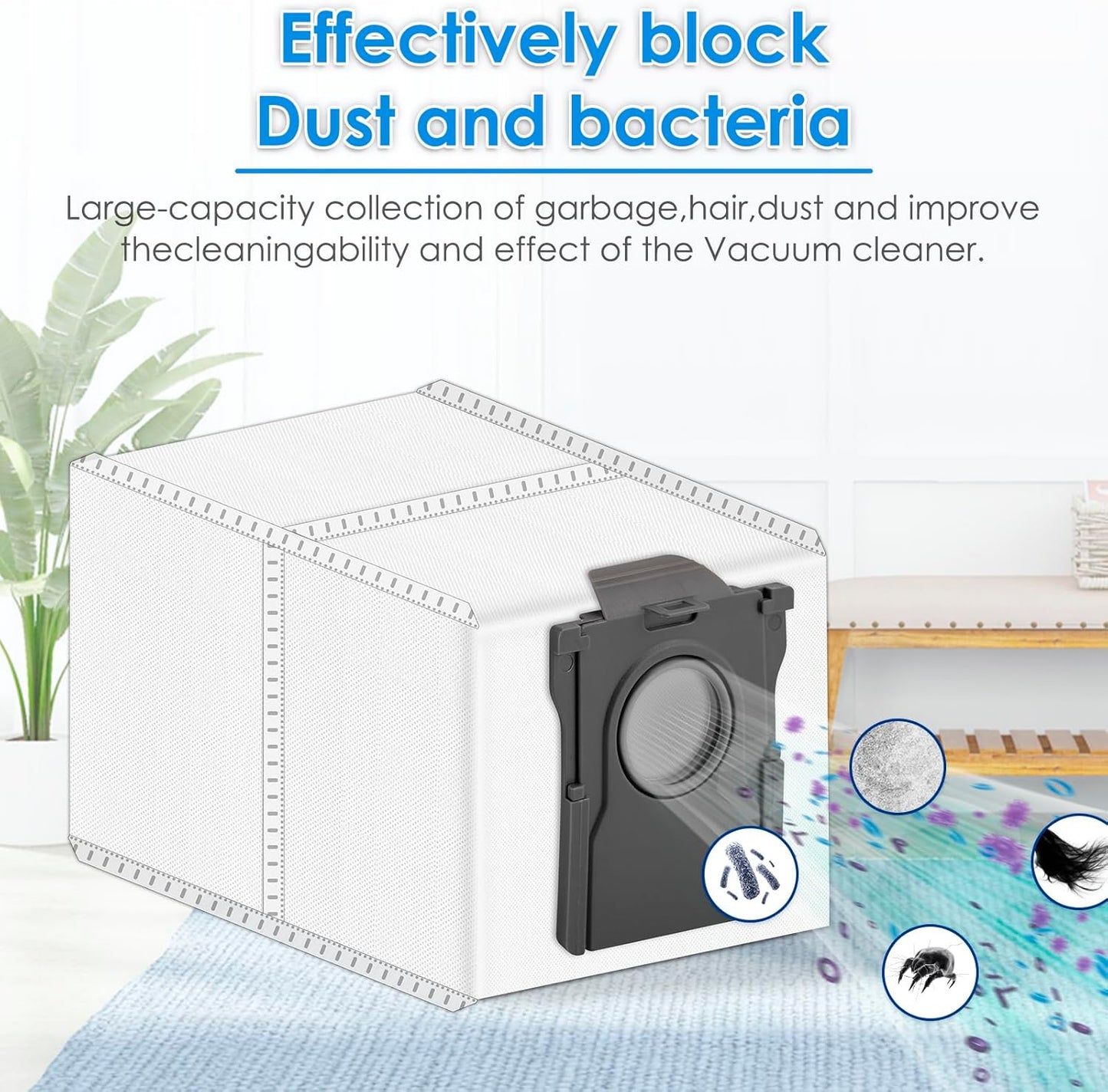 (12 Pack) L10S Ultra Gen 2 Dust Bags Compatible With Dreame L10s Ultra Gen 2/ L10s Pro Ultra/ L40 Ultra/ L50Ultra/ X50 Ultra/ X40 Ultra / X30 Ultra Robot Vacuum Cleaner, Replacement parts Bags