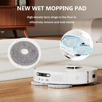 Robot Vacuum Mop Pads, Compatible with Dreame X40 Ultra, L10s Ultra, L10s Pro Ultra, L10s Plus, L40 Ultra, L30 Ultra, X30 Ultra, L20 Ultra – Reusable & Washable Wet Mopping Pads (6Pcs)