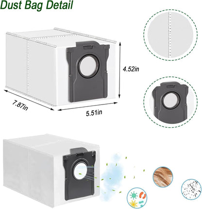 Accessories for Dreame X50 Ultra,L40 Ultra, X40 Ultra, and for MOVA P10, P50 Pro Ultra Robot Vacuum Cleaner, 6 Dust Bags, 4 Mop Pads, 4 Side Brushes, L40 Ultra Replacement Kit