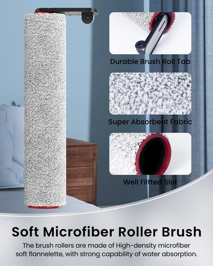 (7pcs) HEPA Filters & Replacement Brush Rollers Compatible Parts Accessories Kit For Dreame H12 Pro/ H12 Dual Wet Dry Vacuum Cleaner, Replacement Inclue 3 Vacuum Filter, 3 Brush Rollers