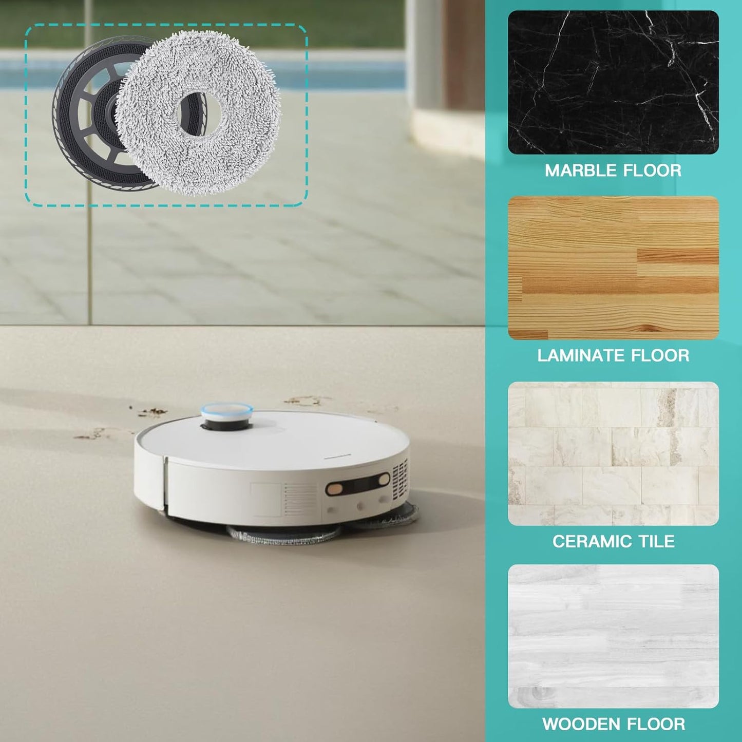 Moppscocks with wiped plates Spare parts for Dreame X50 Ultra Complete/L40S Pro Ultra/X50 Master/L50 Pro Ultra, for MOVA V50 Ultra Complete Robot vacuum cleaner Wischpad Wischmopp Mopper holder