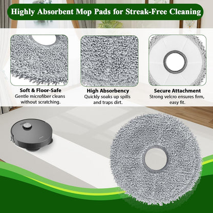 TriCut Brush Replacement Kit for Dreame X40 Ultra, X30 Ultra, L30 Ultra, L10s Ultra, L20 Ultra, L10s Pro Ultra, L40 Ultra Vacuum Cleaner, Accessories with Main Brush, Mop Pads, Dust Bags