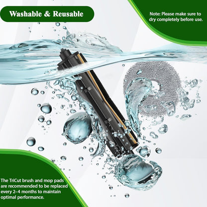 TriCut Brush Replacement Kit for Dreame X40 Ultra, X30 Ultra, L30 Ultra, L10s Ultra, L20 Ultra, L10s Pro Ultra, L40 Ultra Vacuum Cleaner, Accessories with Main Brush, Mop Pads, Dust Bags