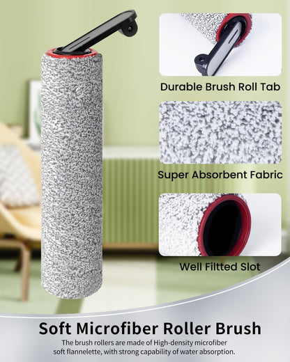 (6pcs) Replacement Brush Rollers And HEPA Filters For Dreame H14/H14 Pro/H14 Dual Wet Dry Vacuum Cleaner, Compatible Replacement Parts Accessories Kit Inclue 3 Vacuum Filter, 2 Brush Rollers