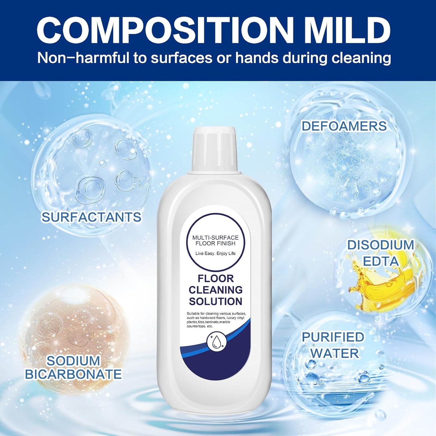 Multi-Surface Floor Cleaning Solution Compatible with Tineco, Cleaner Refill for All Mopping Robot Vacuums and Cordless Wet/Dry Mops (500ml, Original)