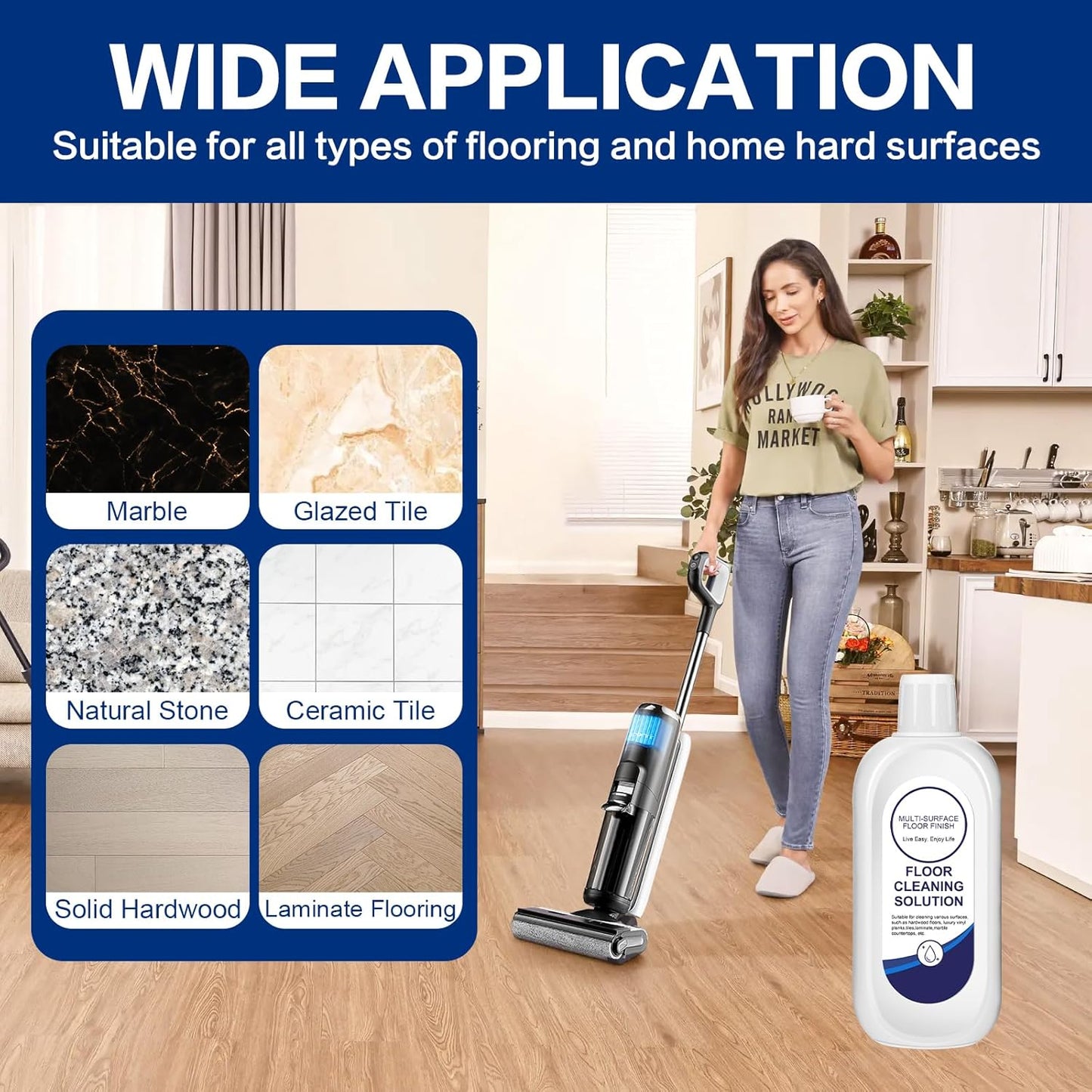 Multi-Surface Floor Cleaning Solution Compatible with Tineco, Cleaner Refill for All Mopping Robot Vacuums and Cordless Wet/Dry Mops (500ml, Original)