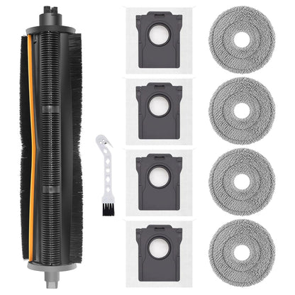 TriCut Brush Accessories Replacement Parts for Dreame X40 Ultra/ X30 Ultra/ L30 Ultra/ L10s Ultra/ L20 Ultra/ L10s Pro/ L40 Ultra, MOVA P10 / P10 Pro/ P50 Pro, Includes 4 mop Cloths, 4 dust Bags