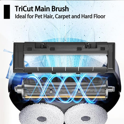 TriCut Brush Main Brush Cover Kit Compatible with Dreame D10 Plus/D10 Plus Gen 2/D9 Max Gen 2/D10S Plus Robot Vacuum Cleaner Replacement Parts Accessories Anti-Tangle Brush for All Floor