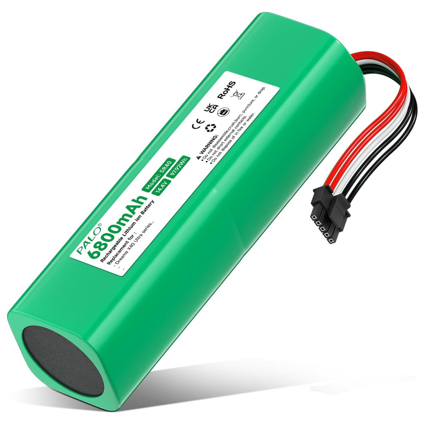 for Dreame X40 Ultra Battery,14.4V 6800mAh High-Capacity Replacement Battery for Dreame X40 Ultra / L40 Ultra / X40 Master / W20Pro Ultra / W20 Pro Ultra/Bot X30 Ultra / R2416-4S2P-HPLS